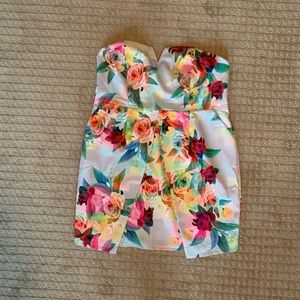 City chic strapless floral dress